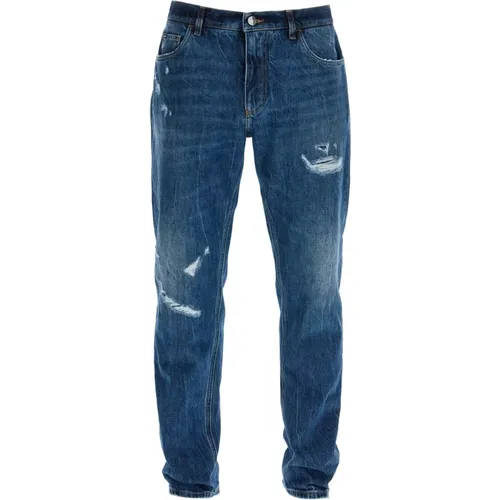 Zerissene Loose Fit Denim Jeans - Dolce & Gabbana - Modalova