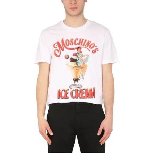 Eiscreme-Print T-Shirt , Herren, Größe: M - Moschino - Modalova