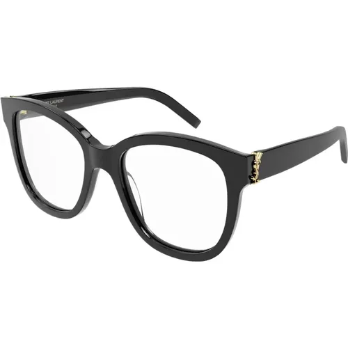 SL M97 001 Glänzend Schwarze Brille , Damen, Größe: 54 MM - Saint Laurent - Modalova