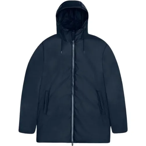 Wasserdichte Lange Jacke mit Verstellbarer Kapuze , Herren, Größe: XS - Rains - Modalova