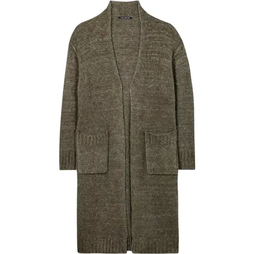 Long Bouclé Coat with Silk Blend and Soft Touch , female, Sizes: M - LUISA CERANO - Modalova