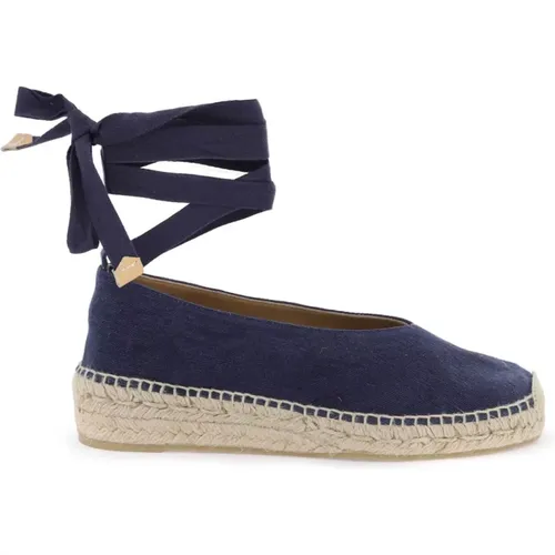 Handgefertigte Ballerina Espadrilles mit V-förmigem Obermaterial , Damen, Größe: 36 EU - Castañer - Modalova