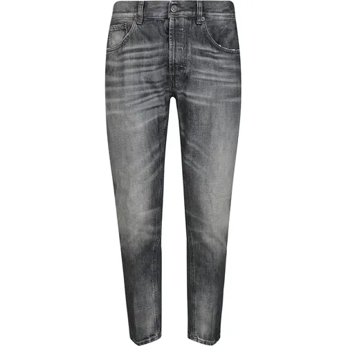 Distressed Denim Jeans with Microrips , male, Sizes: W32, W30, W35, W31, W36, W34 - Dondup - Modalova