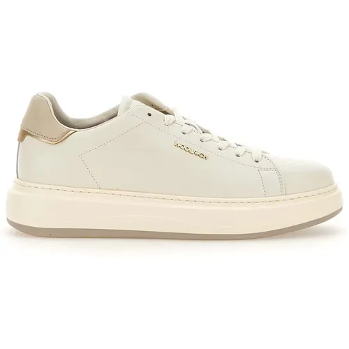 Weiße Leder Chunky Court Sneakers , Damen, Größe: 41 EU - Woolrich - Modalova