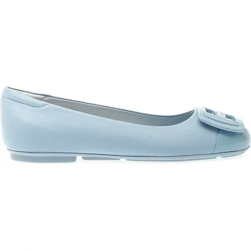 Blaue Leder Ballerinas , Damen, Größe: 38 1/2 EU - Hogan - Modalova