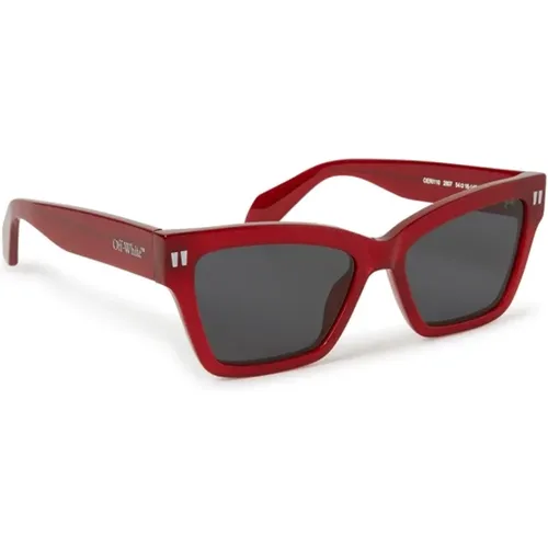 Contemporary Cat-Eye Sunglasses , unisex, Sizes: 54 MM - Off White - Modalova