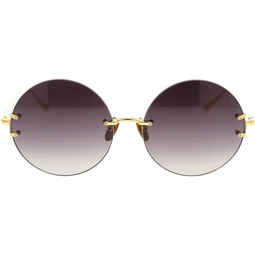 Chic Sunglasses with Unique Design , unisex, Sizes: ONE SIZE - Linda Farrow - Modalova