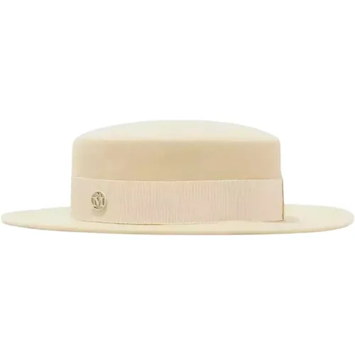 Logo Hat Stylish Round Ribbon , female, Sizes: M - Maison Michel - Modalova