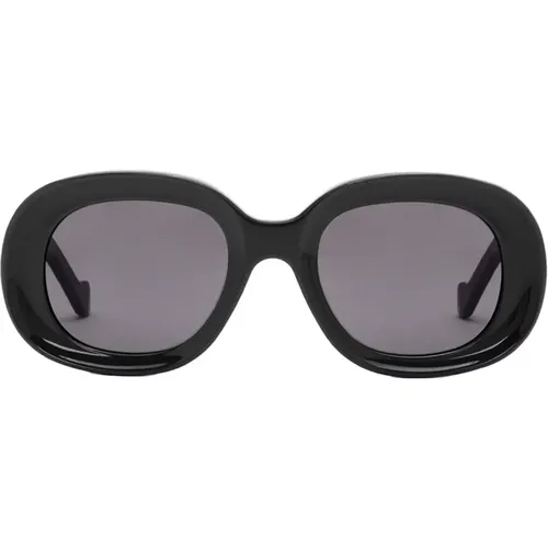 Damen Oval Acetat Sonnenbrille in Schwarz , Damen, Größe: 49 MM - Loewe - Modalova