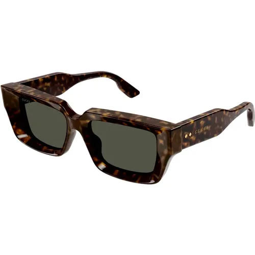 Havana/Green Sunglasses , unisex, Sizes: 54 MM - Gucci - Modalova