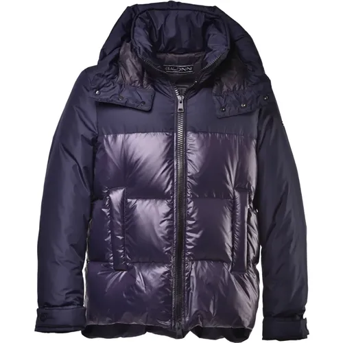 Down jacket in blue nylon Baldinini - Baldinini - Modalova