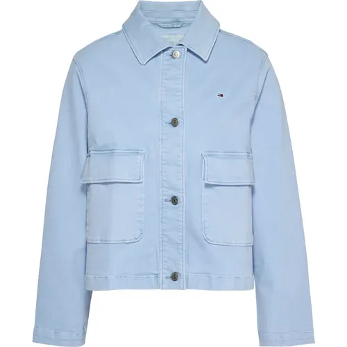 Vintage Gewaschene Hemd Stil Jacke , Damen, Größe: M - Tommy Jeans - Modalova