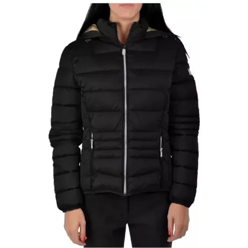 Schwarze Jacke mit Kordelzug und Reißverschluss - YES ZEE - Modalova