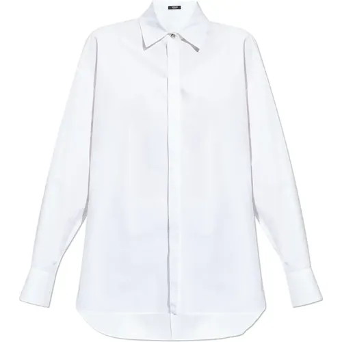 Shirt with logo , female, Sizes: M, XS - Versace - Modalova