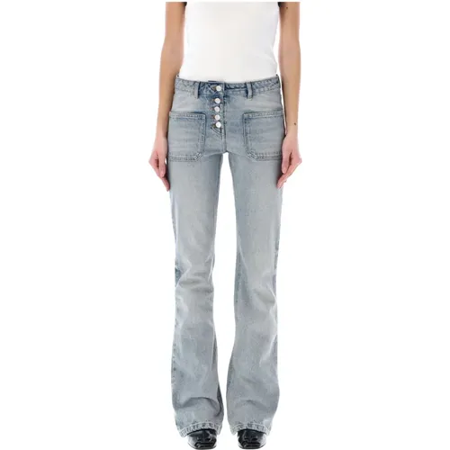 Hellblaue Denim Baggy Flare Jeans , Damen, Größe: XS - Courrèges - Modalova