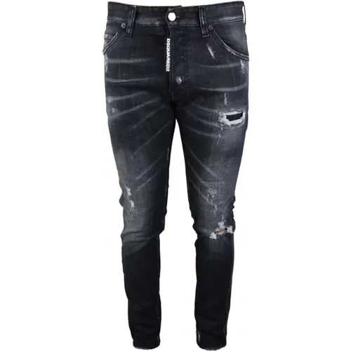 Stylische Schwarze Slim-Fit Jeans - Dsquared2 - Modalova
