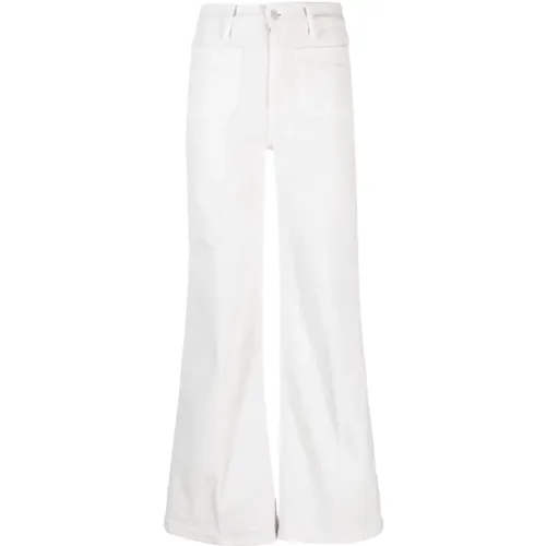 Ausgestellte weiße Jeans mit Knopfverschluss - Mother - Modalova