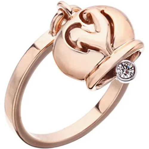 Rose Gold Bell Shape Diamond Ring , female, Sizes: 53 MM - Chantecler - Modalova