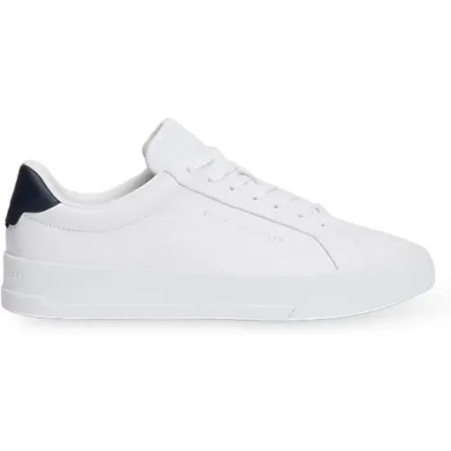 Weiße Leder Low-Top Sneakers , Herren, Größe: 44 EU - Tommy Jeans - Modalova