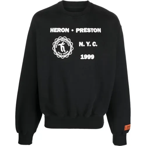 Mittelalterliches Heron Logo Crewneck Sweatshirt , Herren, Größe: S - Heron Preston - Modalova