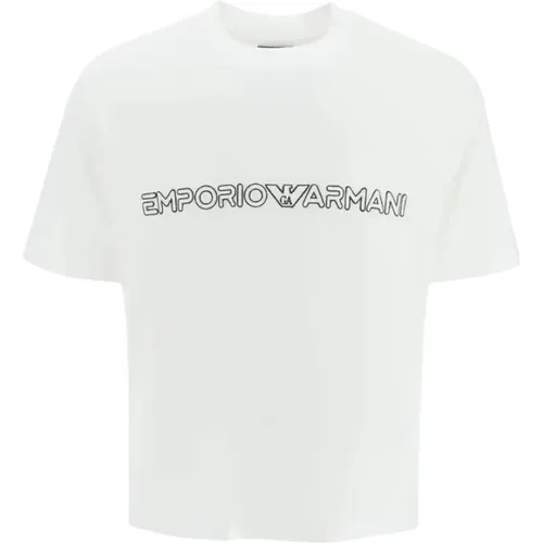 Luxuriöses Lyocell-Mischung T-Shirt für Herren , Herren, Größe: XS - Emporio Armani - Modalova