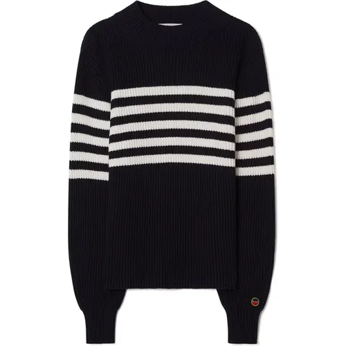 Striped Sweater with Higher Collar , female, Sizes: M, 2XL, XL, XS - Busnel - Modalova
