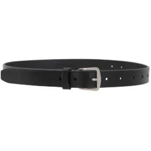 Leather Belt with Silver Buckle , female, Sizes: 100 CM - Ann Demeulemeester - Modalova