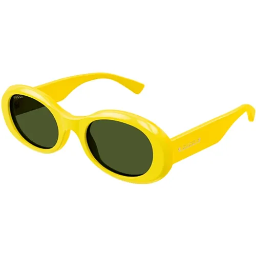 Gelb Orange Sonnenbrille für Frauen , Damen, Größe: 52 MM - Gucci - Modalova