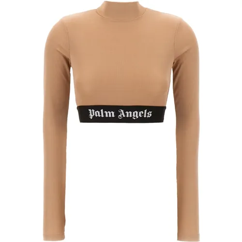 Lässiges Baumwoll T-Shirt , Damen, Größe: M - Palm Angels - Modalova