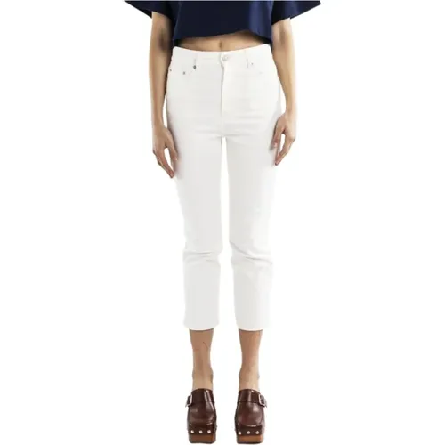 Weiße Cropped Jeans, Slim Fit, Knöchellänge , Damen, Größe: W28 - Ami Paris - Modalova