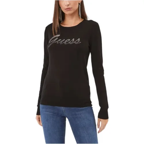 Crew Neck Sweater , Damen, Größe: L - Guess - Modalova