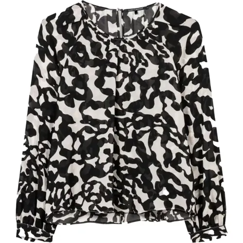 Bluse mit Animal-Print und Raglanärmeln , Damen, Größe: 2XL - LUISA CERANO - Modalova