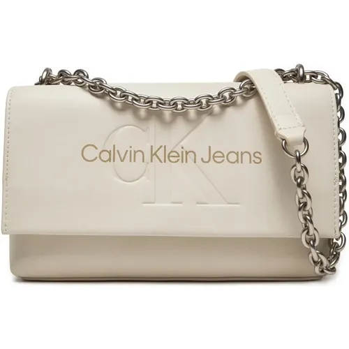 Eco-Leder Flap-Tasche mit Kette - Calvin Klein Jeans - Modalova