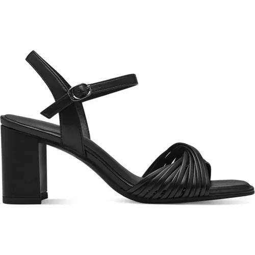 Schwarze Elegante Offene Flache Sandalen , Damen, Größe: 38 EU - tamaris - Modalova