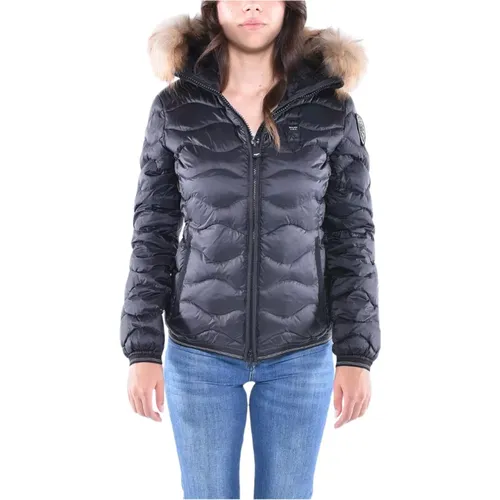 Quilted Hooded Down Jacket , female, Sizes: L, XS, S, M - Blauer - Modalova