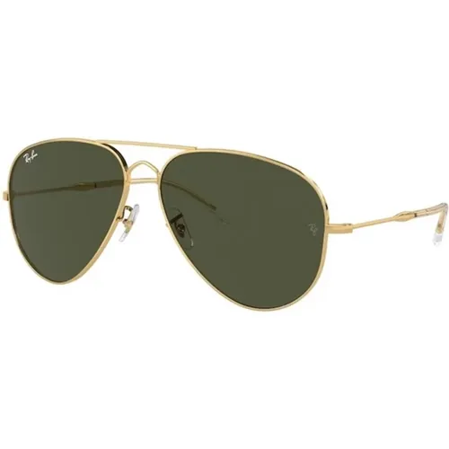 Vintage Aviator Sonnenbrille Grüne Gläser,Goldene Aviator Sonnenbrille mit Grünen Gläsern - Ray-Ban - Modalova