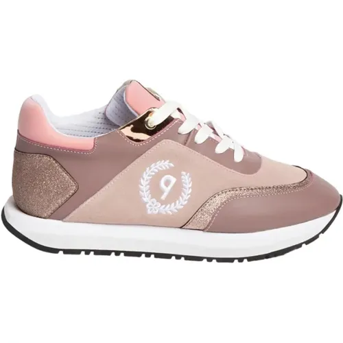 Low Top Leather Sneakers for Women , female, Sizes: 4 UK, 3 UK, 6 UK, 5 UK - Pollini - Modalova