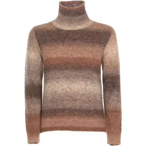 Brauner Cashmere Alpaka Hoher Kragen Pullover - Kangra - Modalova