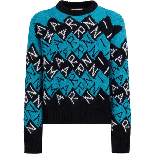 And wool block jumper , male, Sizes: M - Marni - Modalova