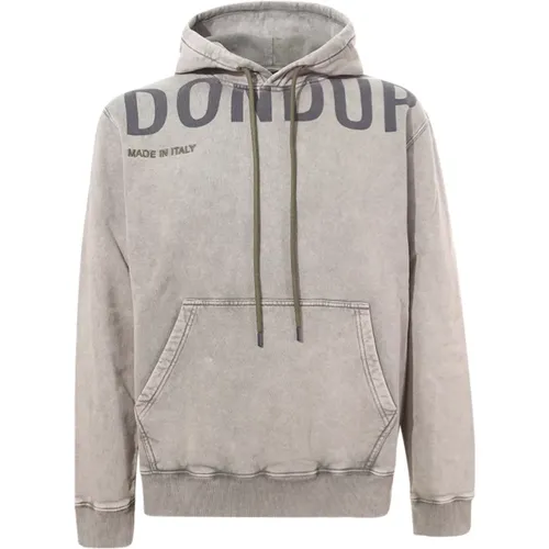 Grüner Hoodie mit Logodruck , Herren, Größe: L - Dondup - Modalova