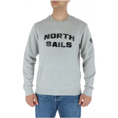 Grauer Langarm-Sweatshirt , Herren, Größe: 2XL - North Sails - Modalova