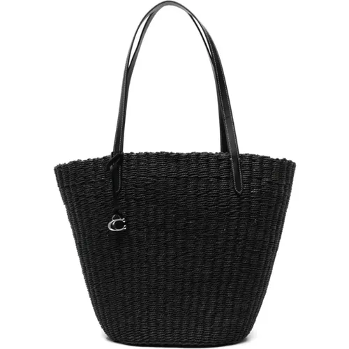 Interwoven Tote Bag with Charm , female, Sizes: ONE SIZE - Coach - Modalova