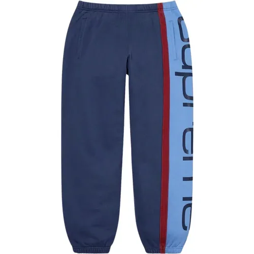 Limitierte Auflage Großes Logo Sweatpant Navy , Herren, Größe: L - Supreme - Modalova