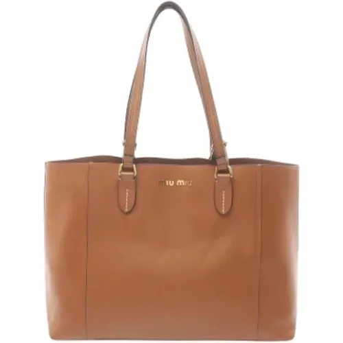 Pre-owned Leather totes , female, Sizes: ONE SIZE - Miu Miu Pre-owned - Modalova