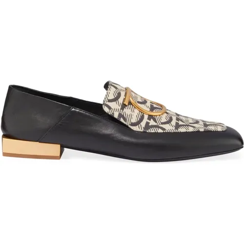 Black Loafer Shoes with Gancini Buckle , female, Sizes: 4 UK - Salvatore Ferragamo - Modalova
