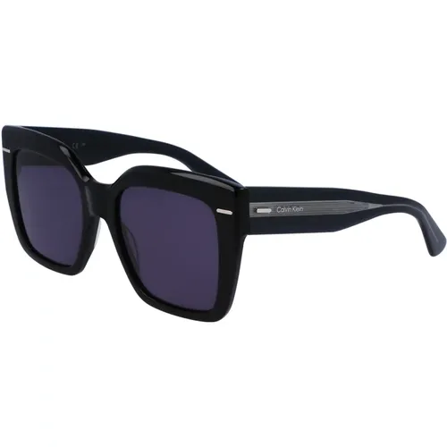 Schwarze/Graue Blaue Sonnenbrille , Damen, Größe: 54 MM - Calvin Klein - Modalova