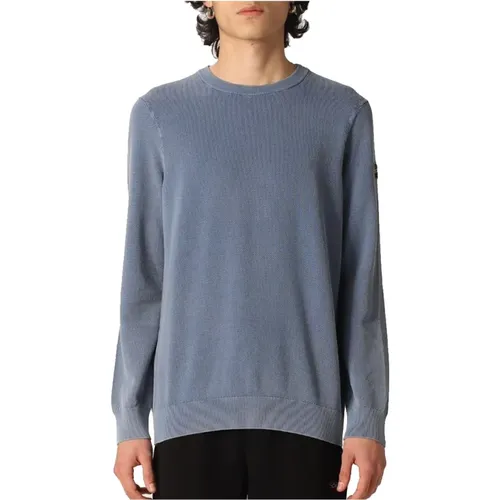 Minimal Style Sweater with Contrasting Logo Patch , male, Sizes: L, M - PAUL & SHARK - Modalova