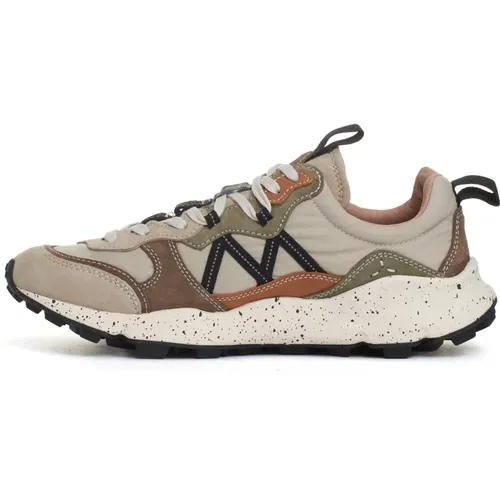 Beige Sneakers for Men , male, Sizes: 7 UK, 8 UK, 10 UK, 6 UK, 9 UK - Flower Mountain - Modalova