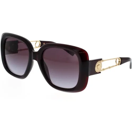 Mutige quadratische Sonnenbrille mit Metallbügeln - Versace - Modalova