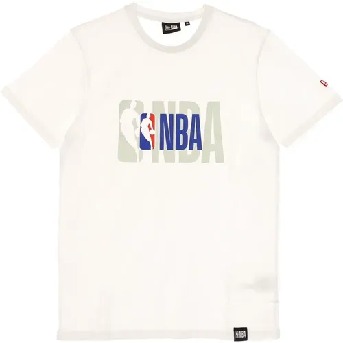 NBA Logo Weißes Tee Shirt , Herren, Größe: XL - new era - Modalova